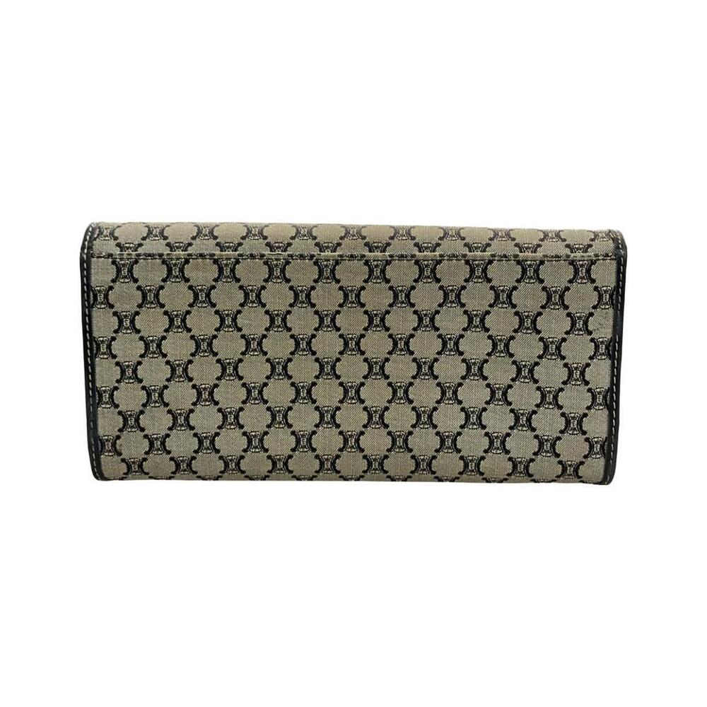 Celine Bi fold Long Wallet Macadam Canvas Leather